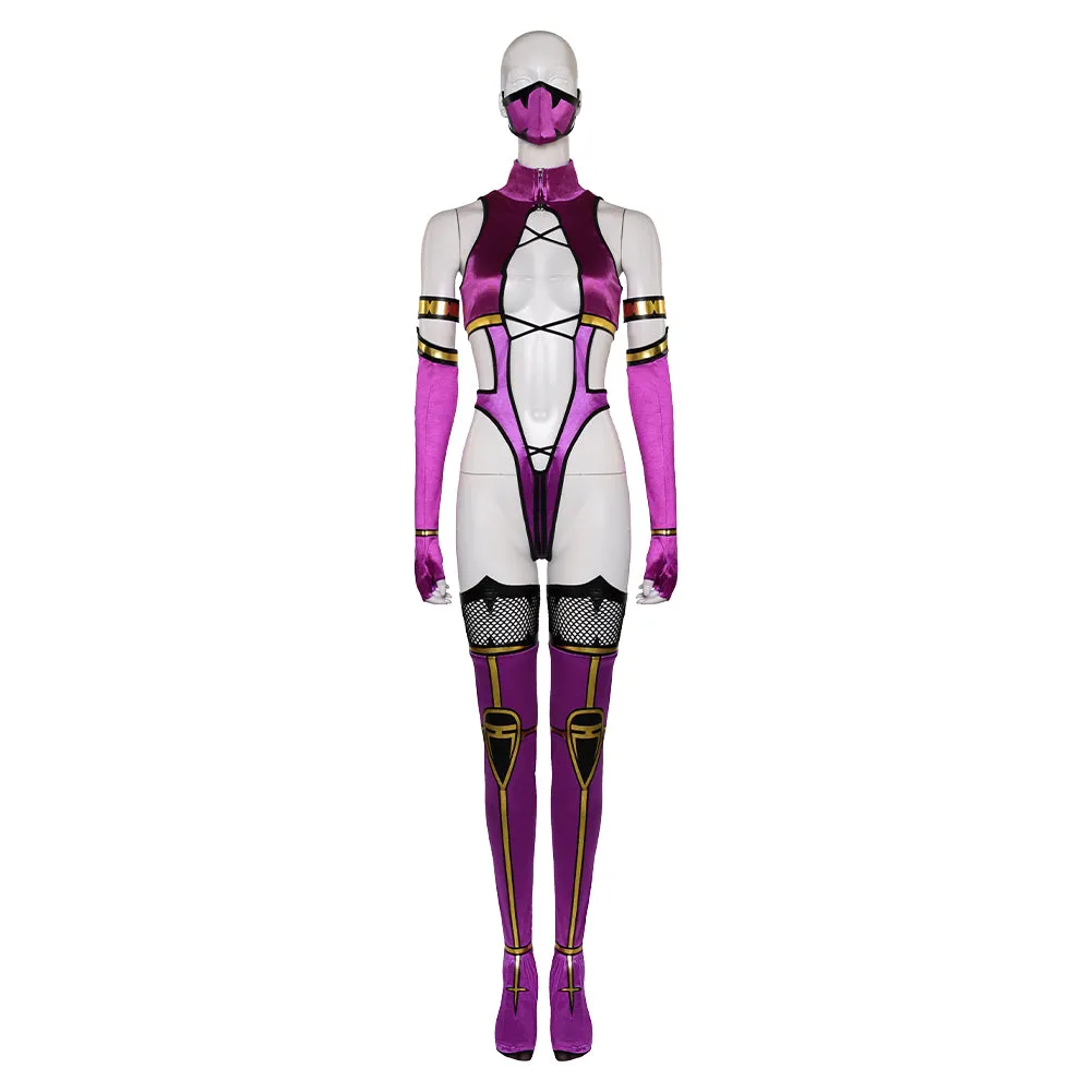 Mortal Kombat Mileena Women Purple Sexy Outfit Party Carnival Halloween Cosplay Costume