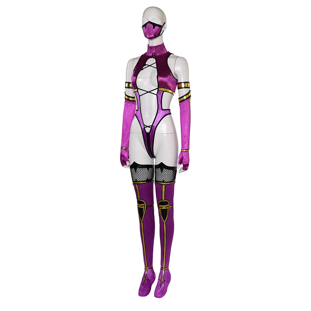 Mortal Kombat Mileena Women Purple Sexy Outfit Party Carnival Halloween Cosplay Costume