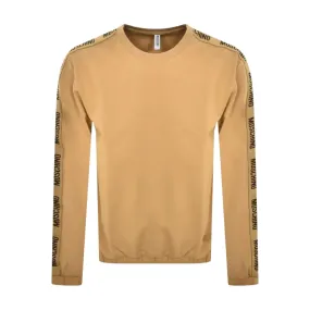 Moschino Underwear Logo Tape Beige Sweatshirt