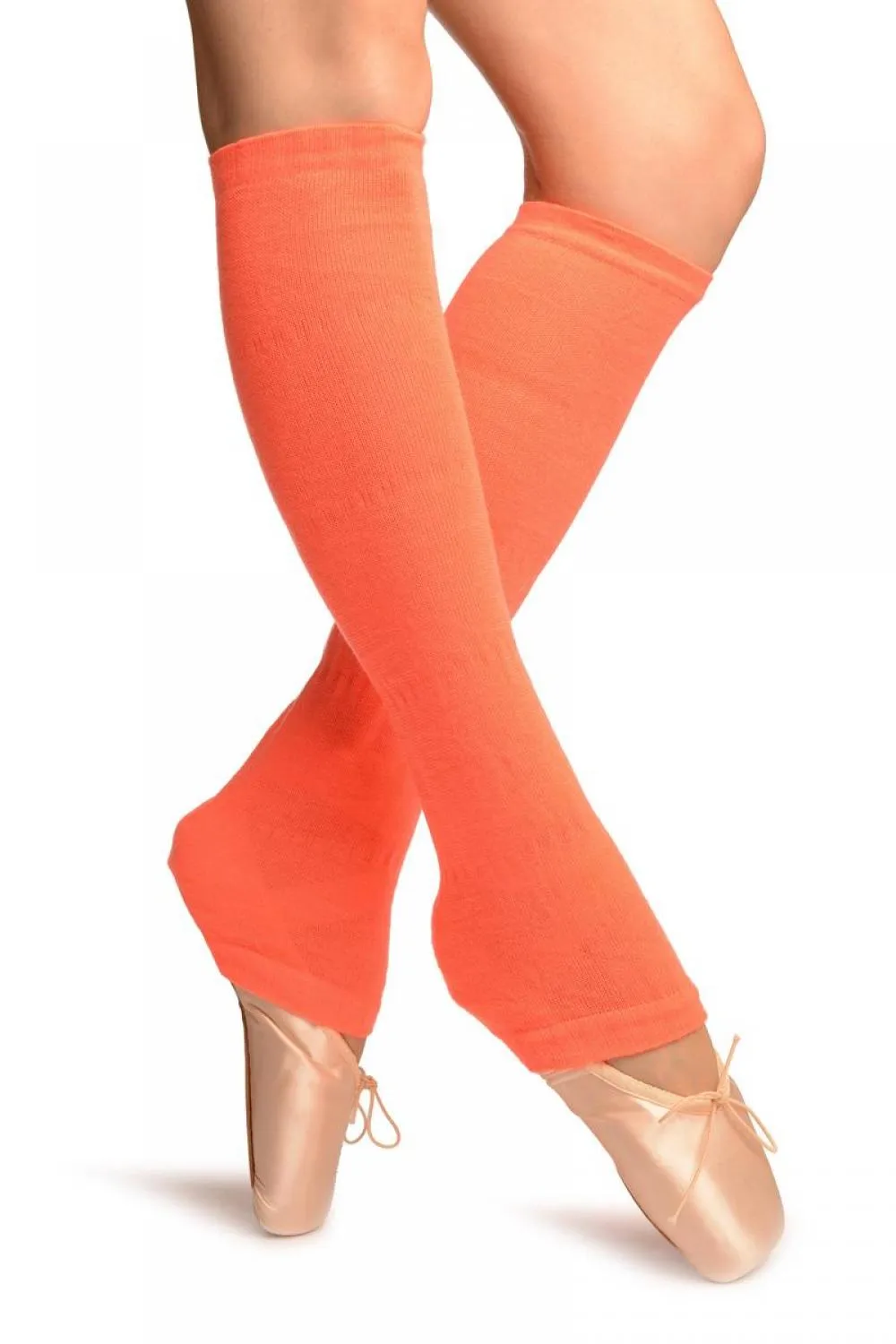 Neon Orange Gaufre Dance/Ballet Leg Warmers