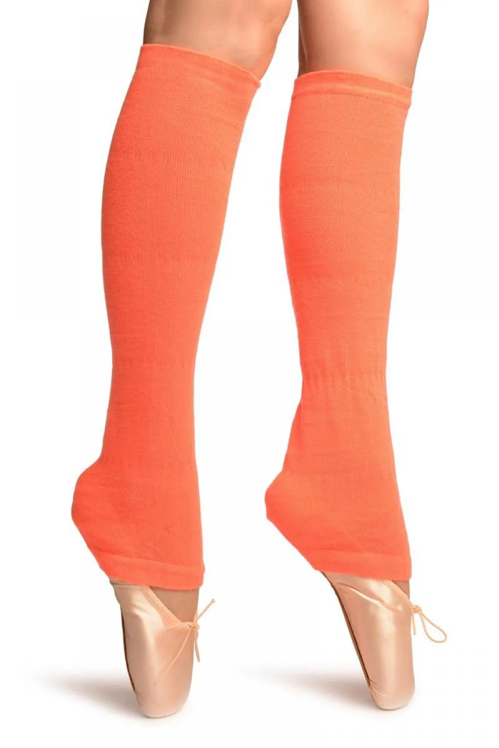 Neon Orange Gaufre Dance/Ballet Leg Warmers