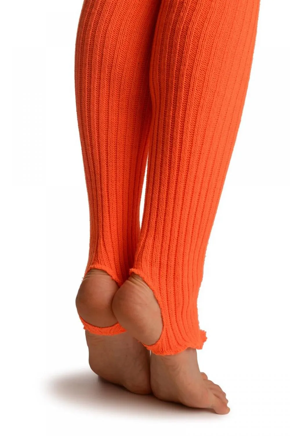 Neon Orange Stirrup Dance/Ballet Leg Warmers