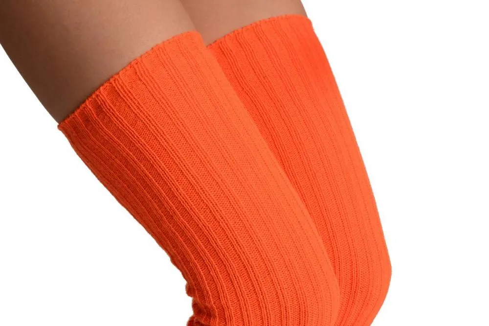 Neon Orange Stirrup Dance/Ballet Leg Warmers