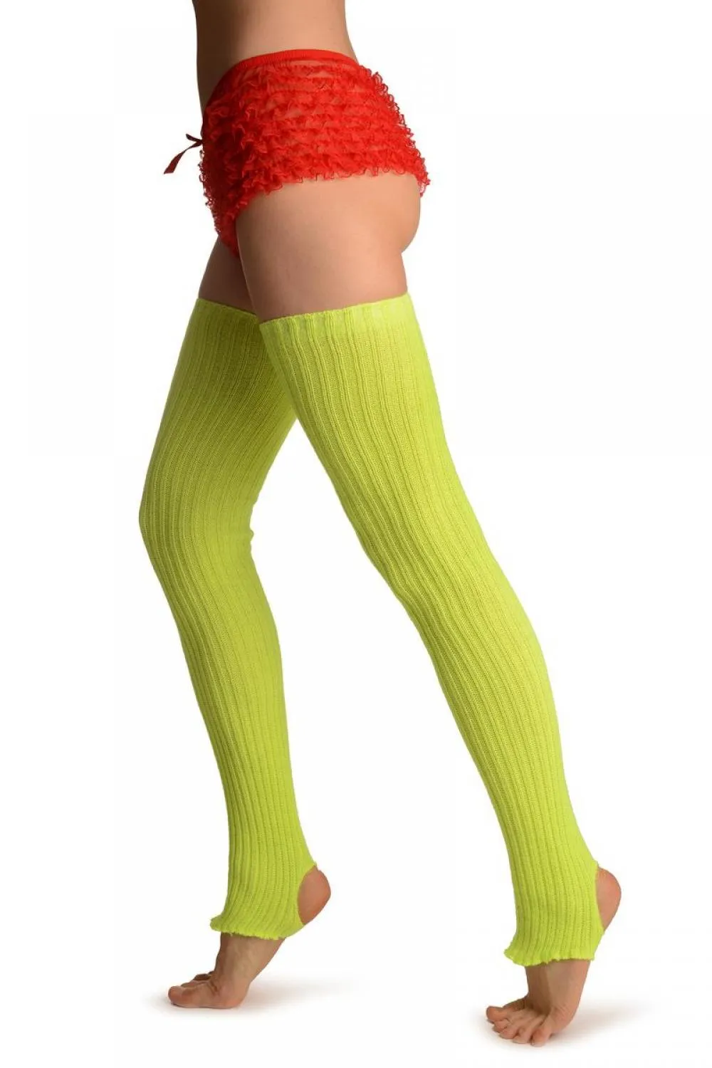 Neon Yellow Stirrup Dance/Ballet Leg Warmers