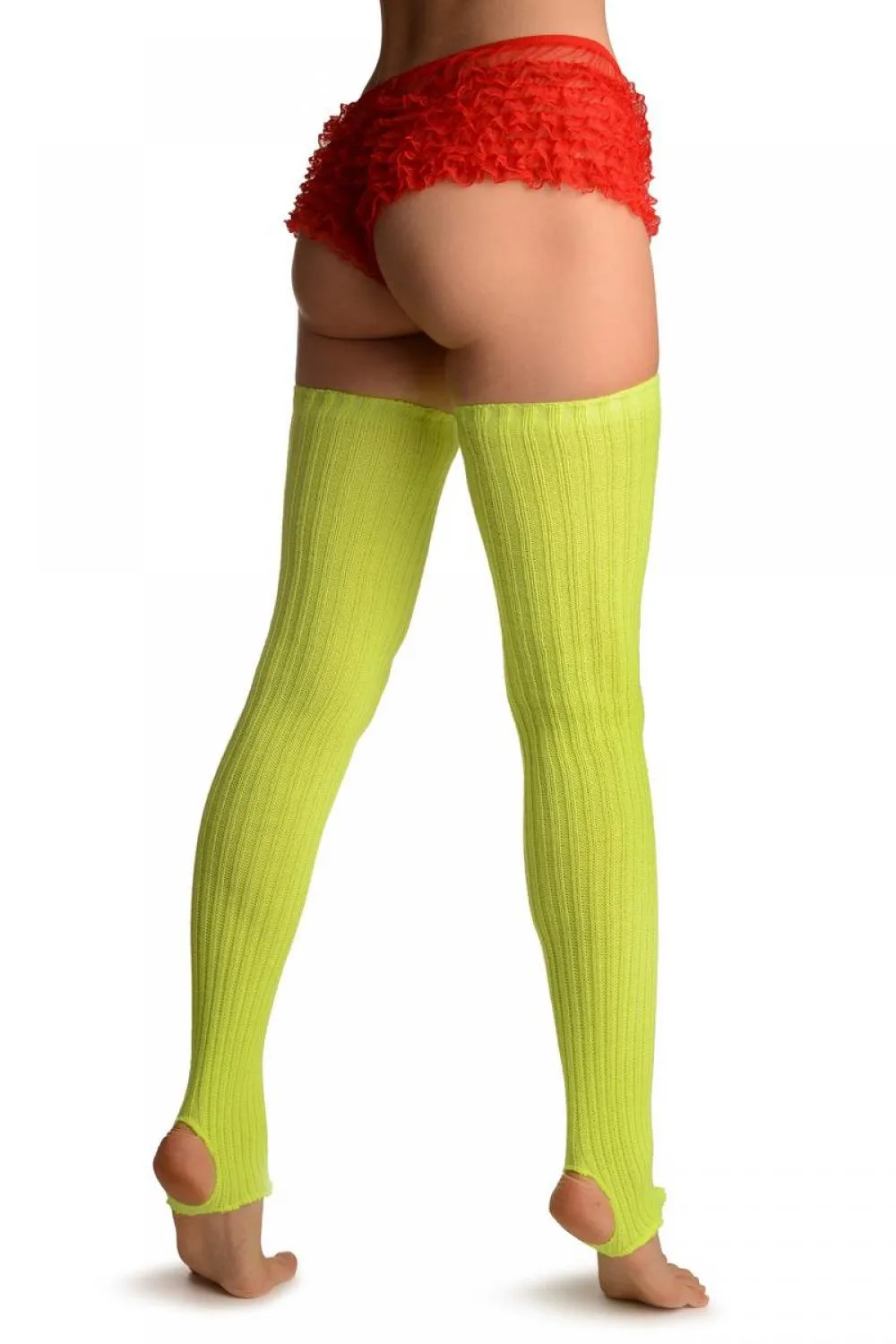 Neon Yellow Stirrup Dance/Ballet Leg Warmers