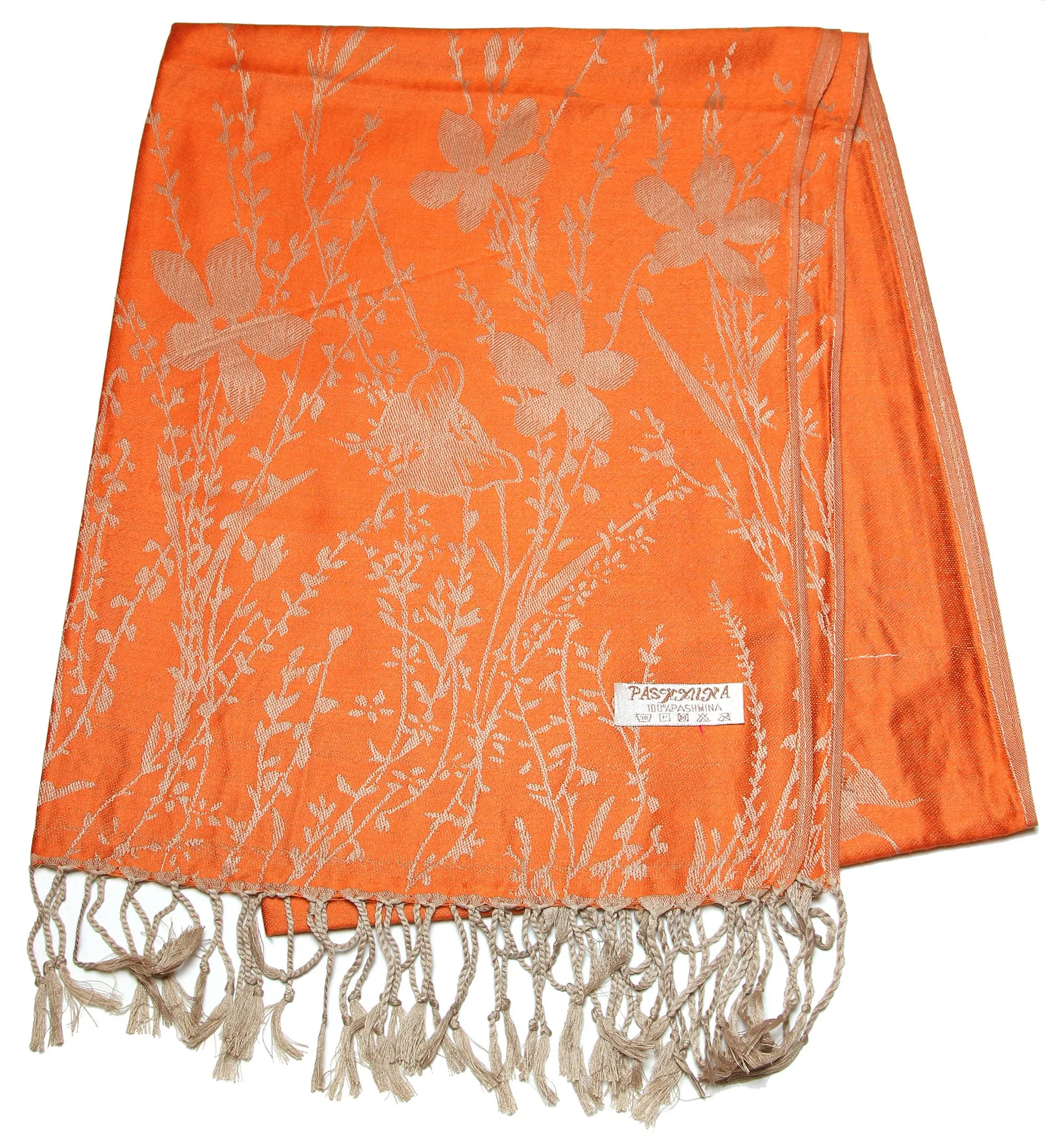 Nepal Hand Made Pashmina Shawl Scarf Orange