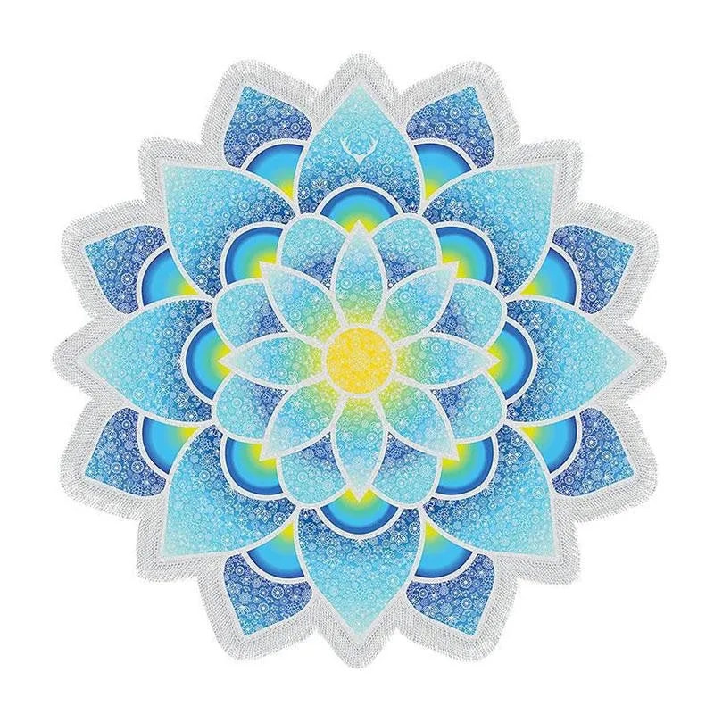 New Arrival Indian Tapestry Mandala Lotus Mat Yoga Bohemian Flower Toalla Shawl Tassel Printed Cape Sunblock Beach Towel