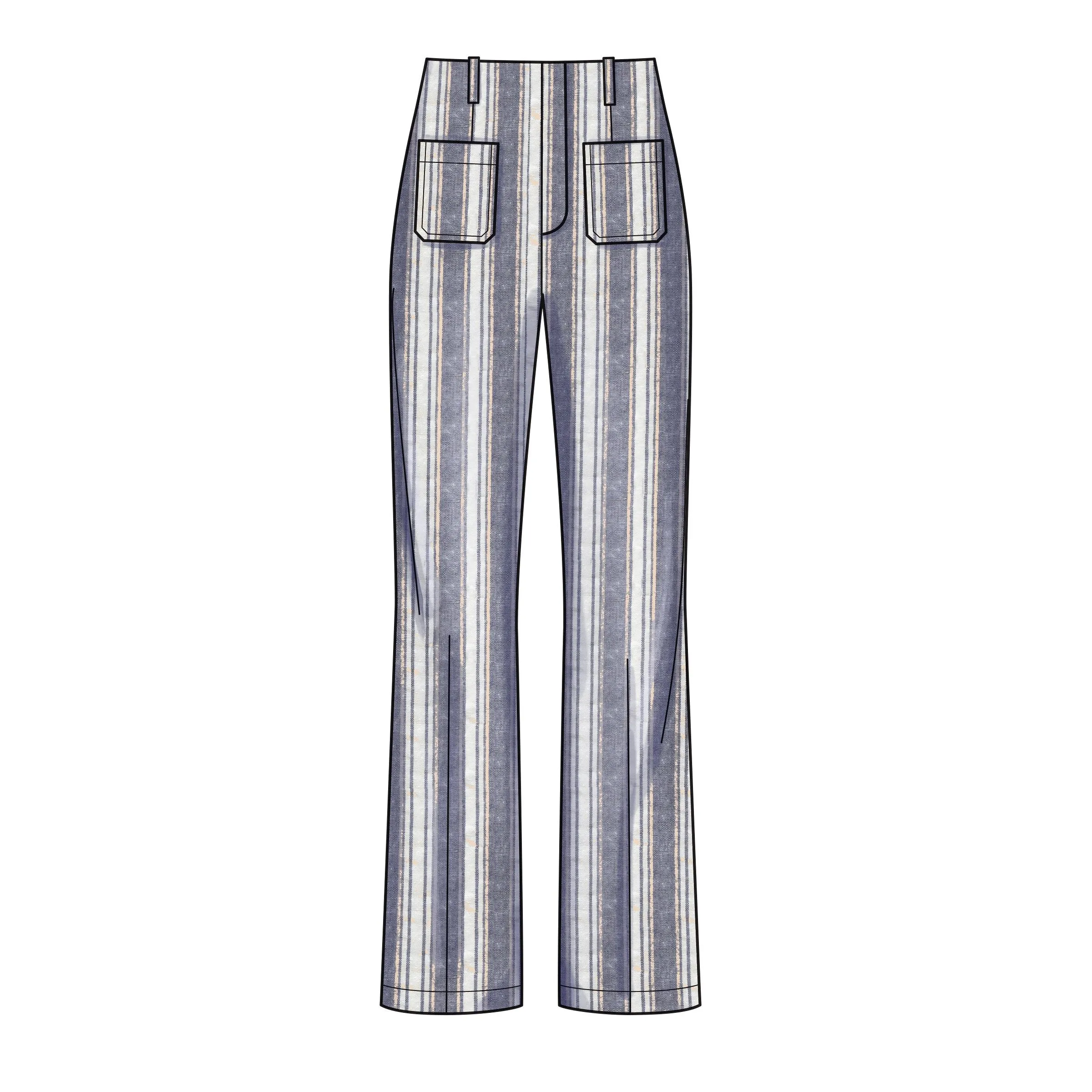 Newlook Pattern N6660 Misses' High Waisted Flared Pants In Two Lengths