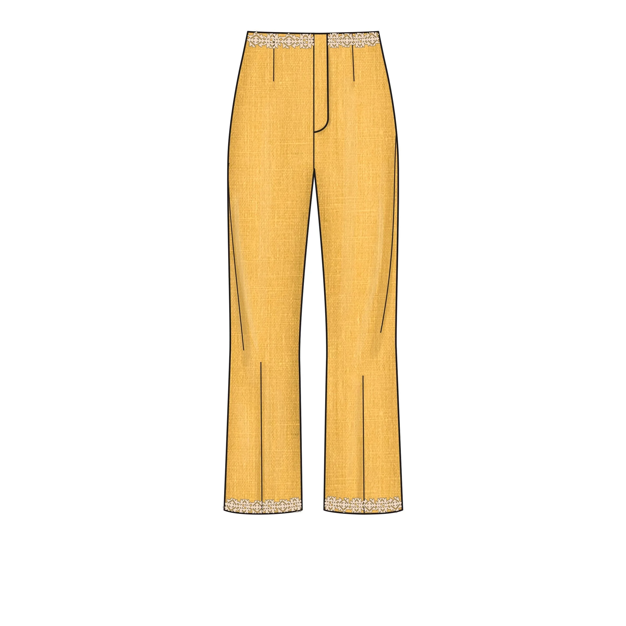 Newlook Pattern N6660 Misses' High Waisted Flared Pants In Two Lengths