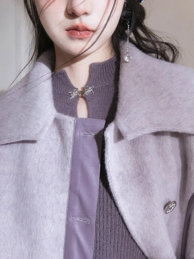 Night purple wool coat【s0000005788】