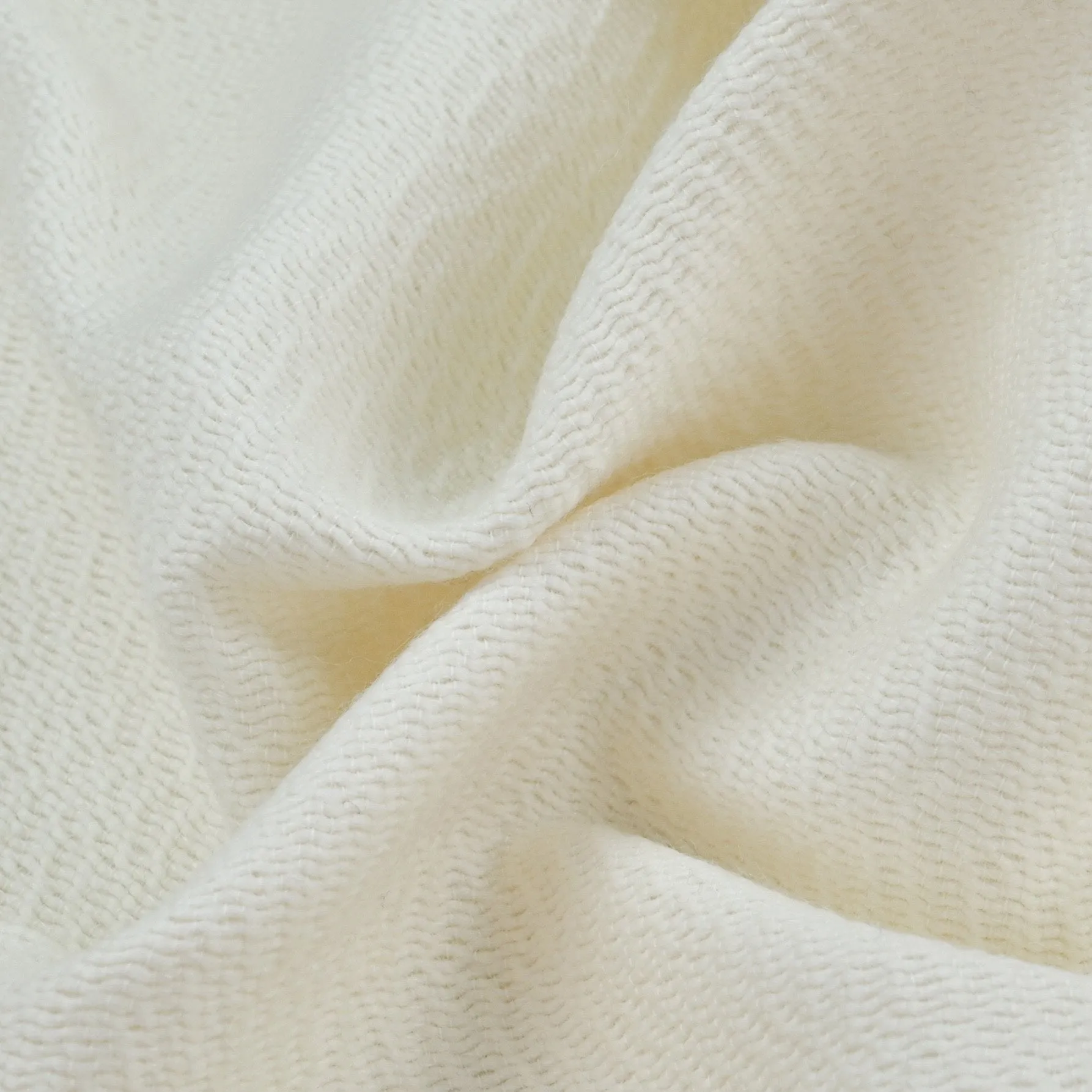 Off-White Textured Wool Fabric 96878