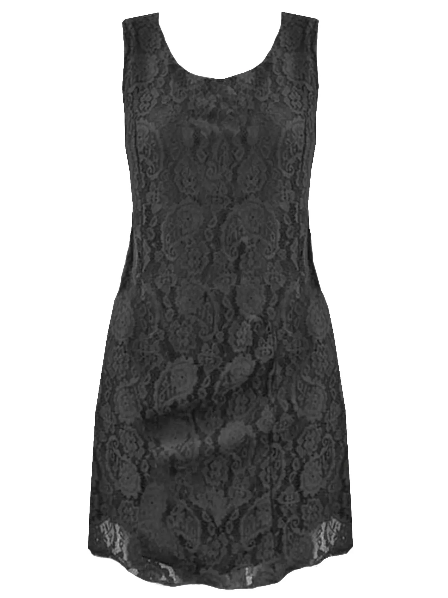 Paisley Lace Sleeveless Midi Dress