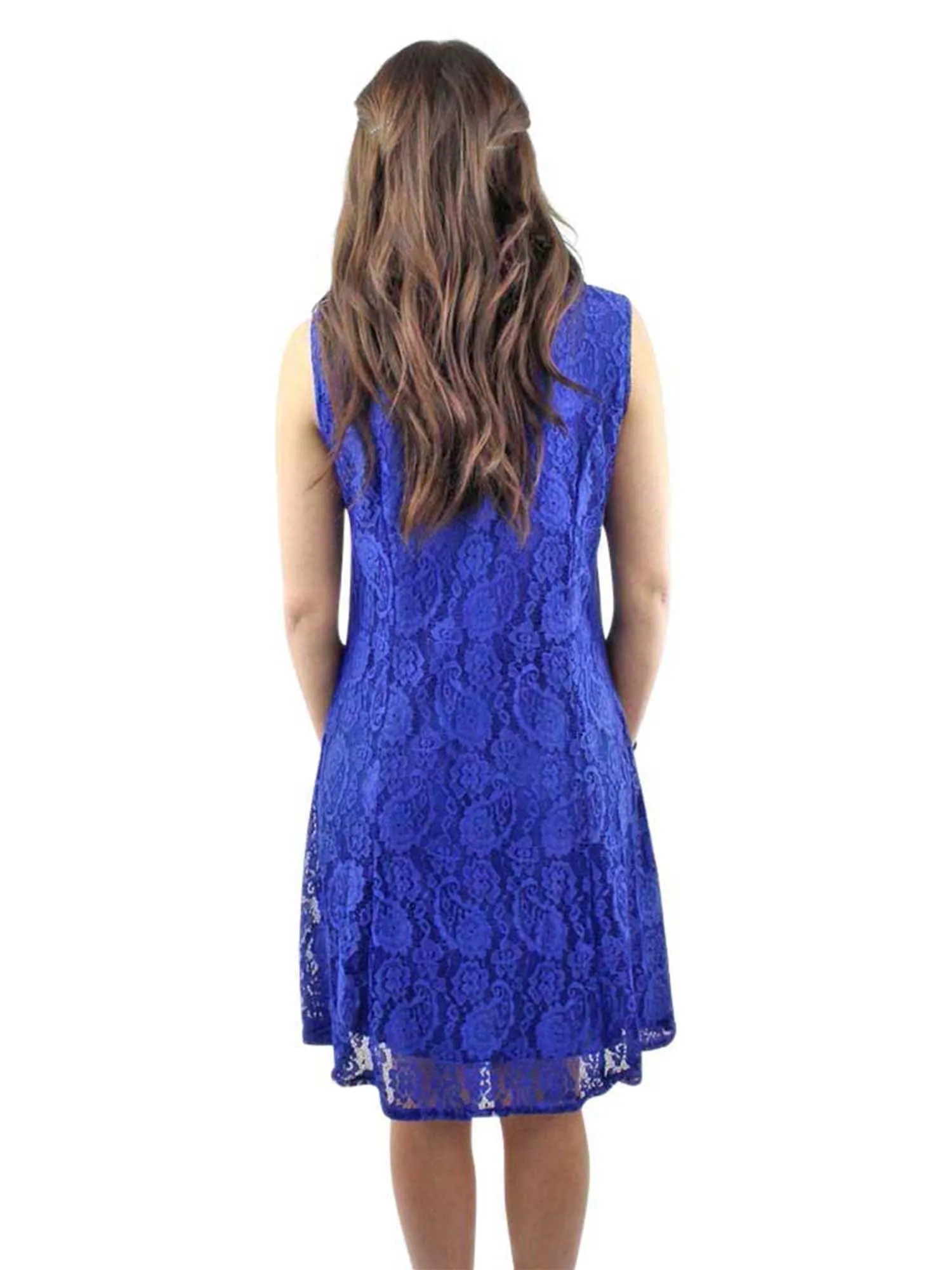 Paisley Lace Sleeveless Midi Dress