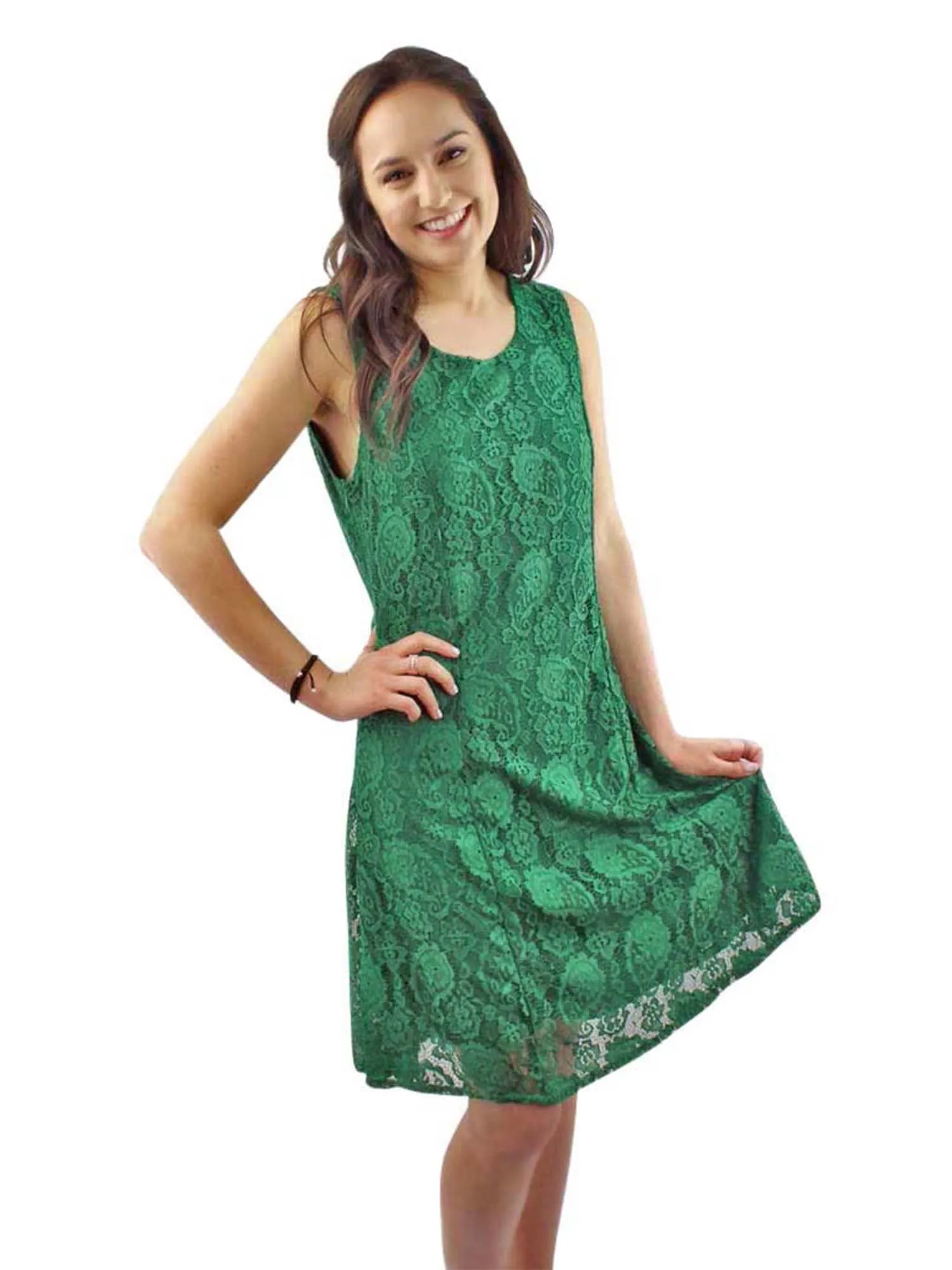 Paisley Lace Sleeveless Midi Dress