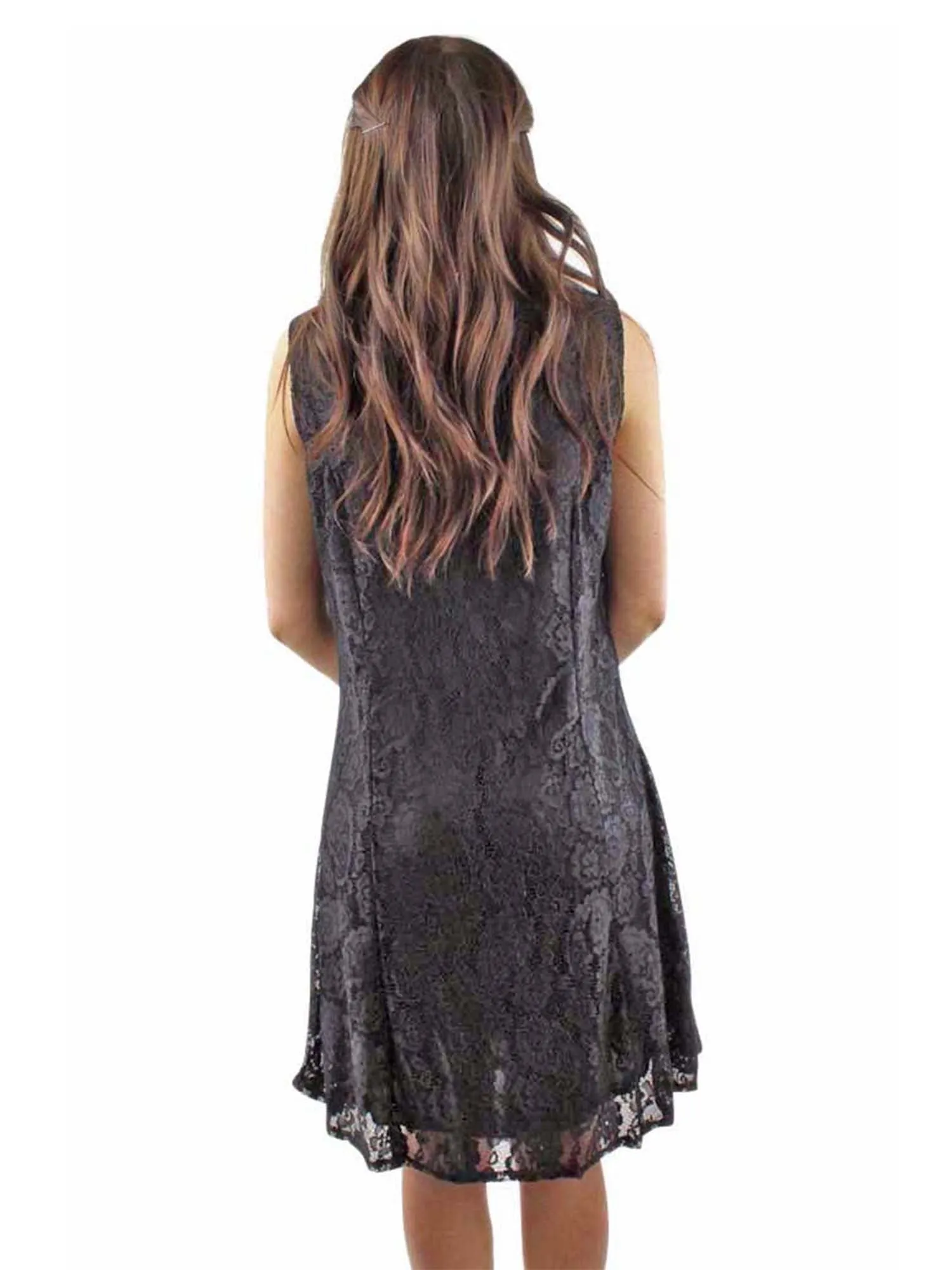 Paisley Lace Sleeveless Midi Dress