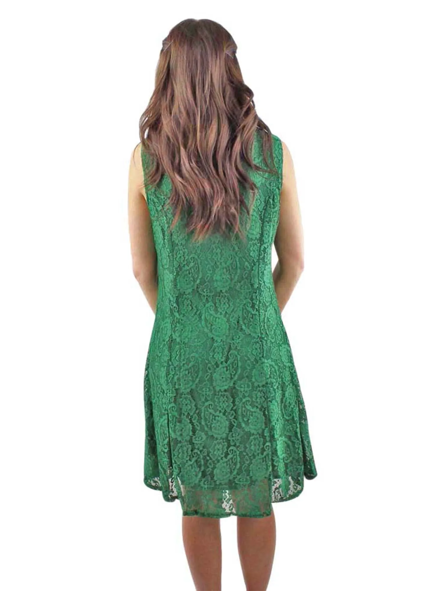 Paisley Lace Sleeveless Midi Dress