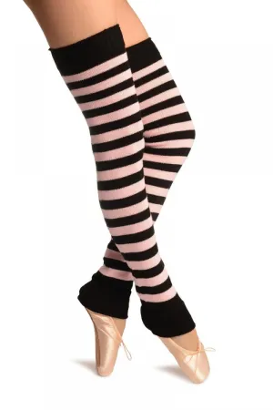 Pink & Black Stripes Dance/Ballet Leg Warmers