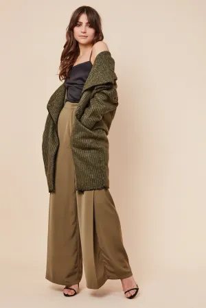 Piperline Shawl Collar Coat Khaki