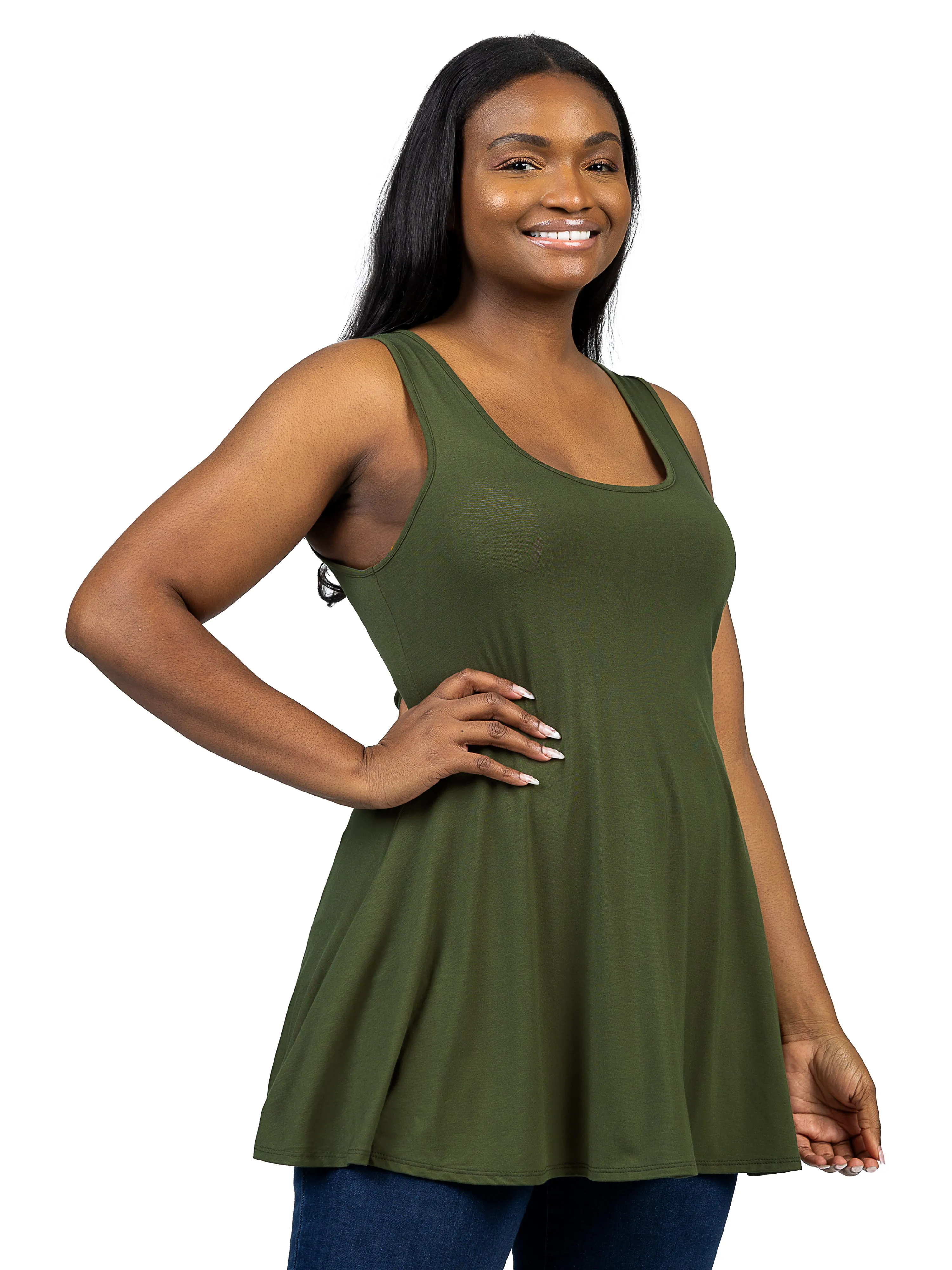 Plus Size Sleeveless Tunic Tank Top