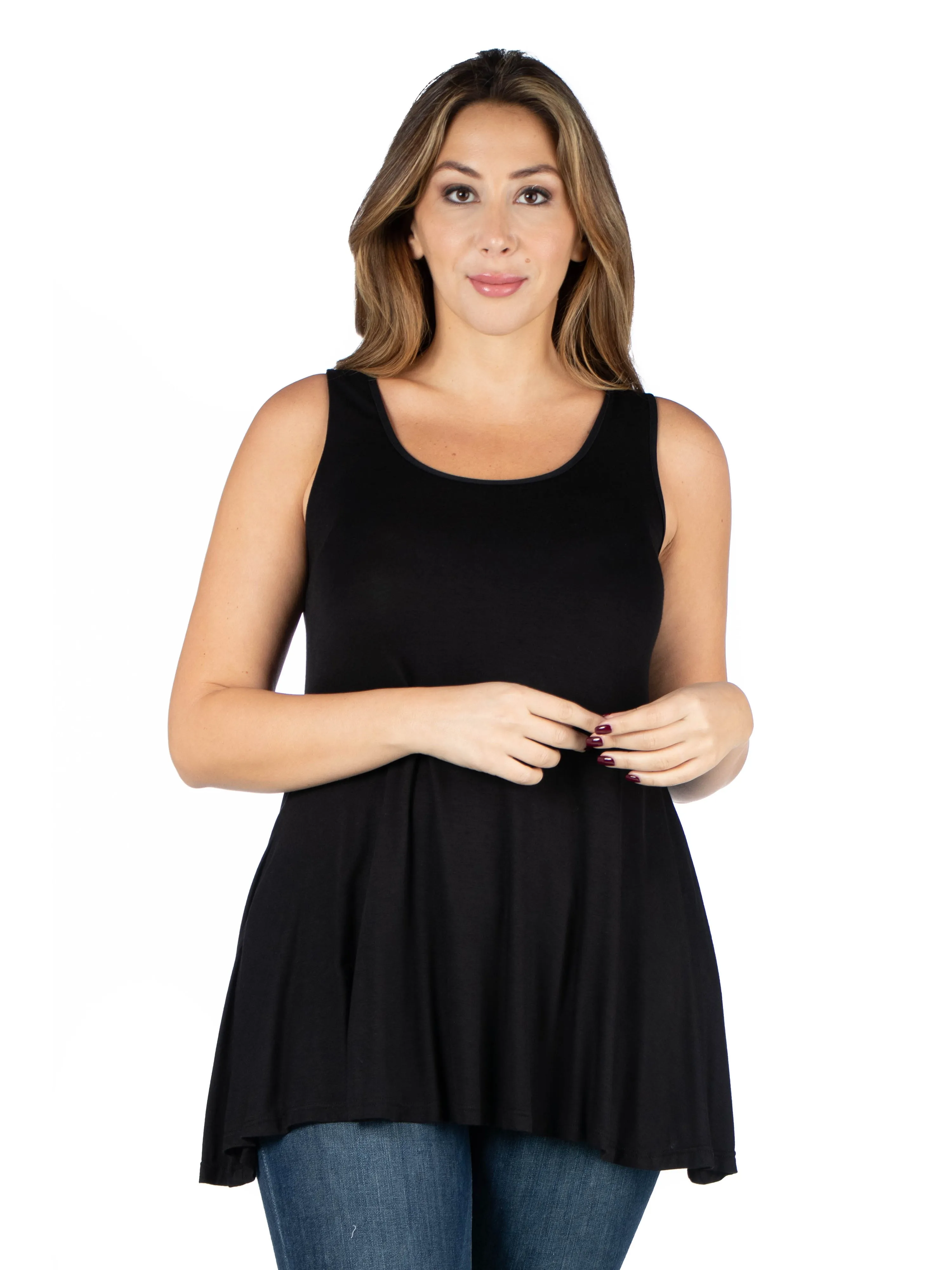 Plus Size Sleeveless Tunic Tank Top