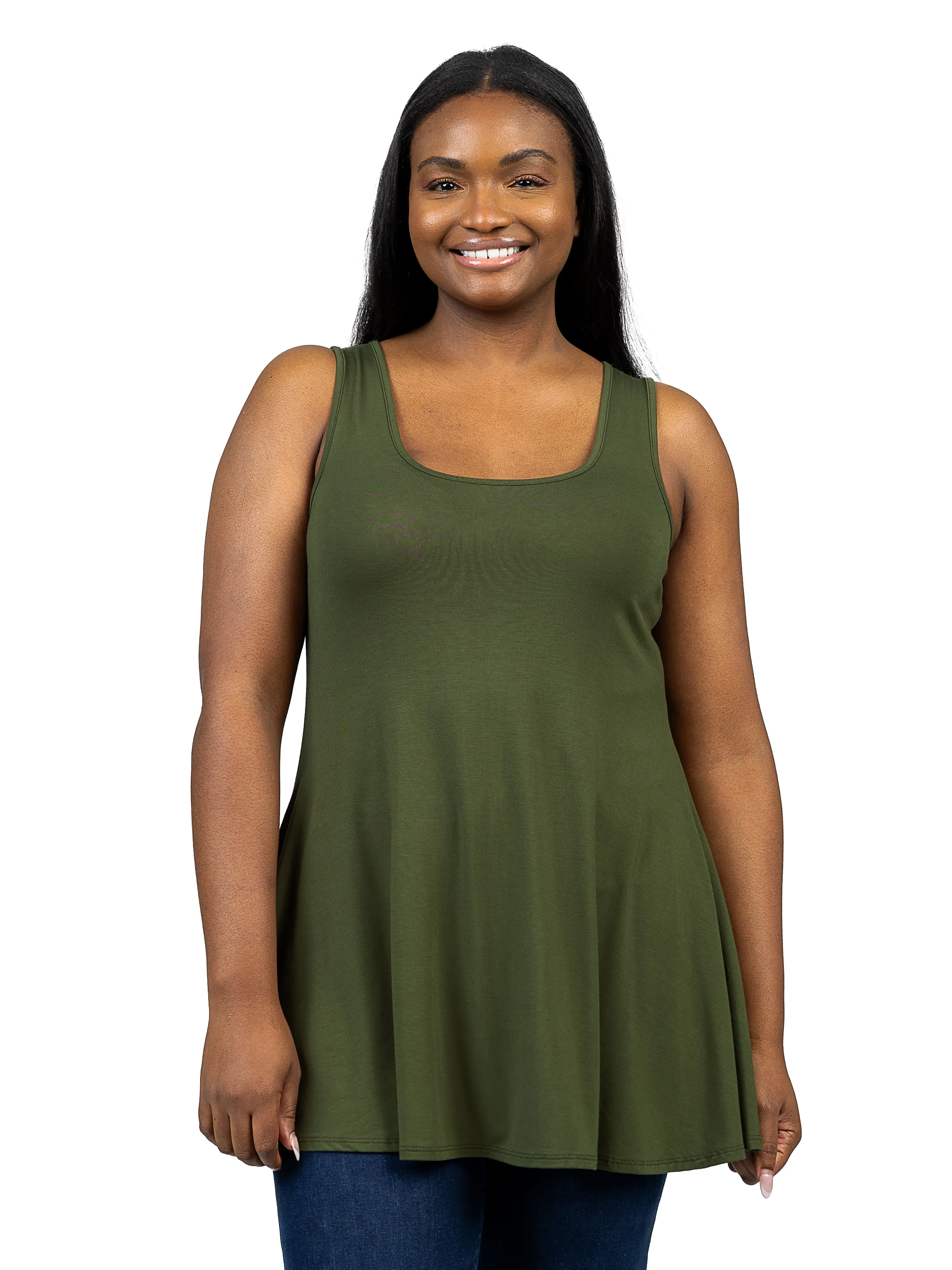 Plus Size Sleeveless Tunic Tank Top