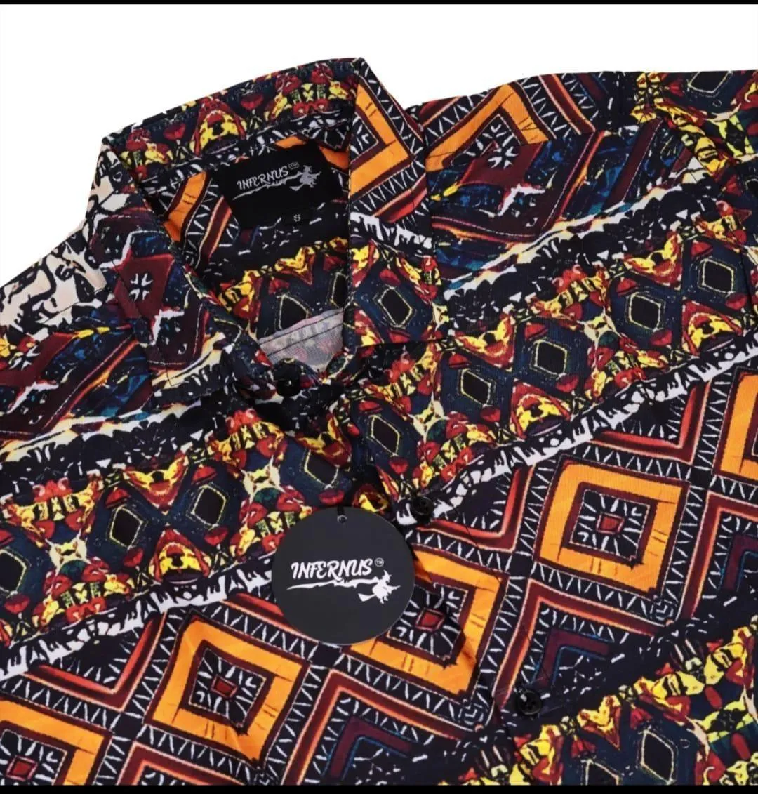 Poly Cotton Printed Half Sleeeves Multicolor Regular Fit Mens Casual Shirt