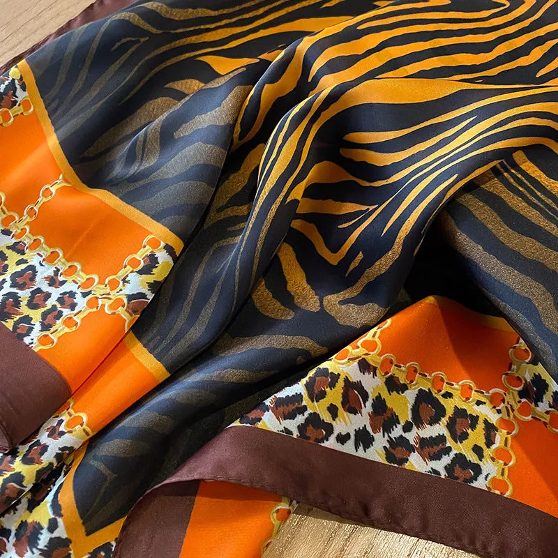 Pre Order:  Tiger Print Small Square Scarf