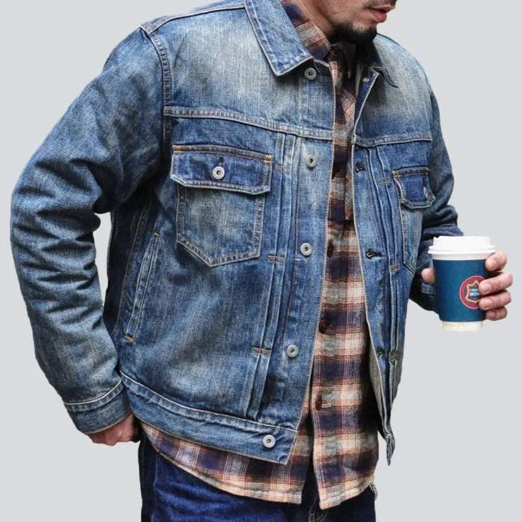 Premium men's vintage denim jacket