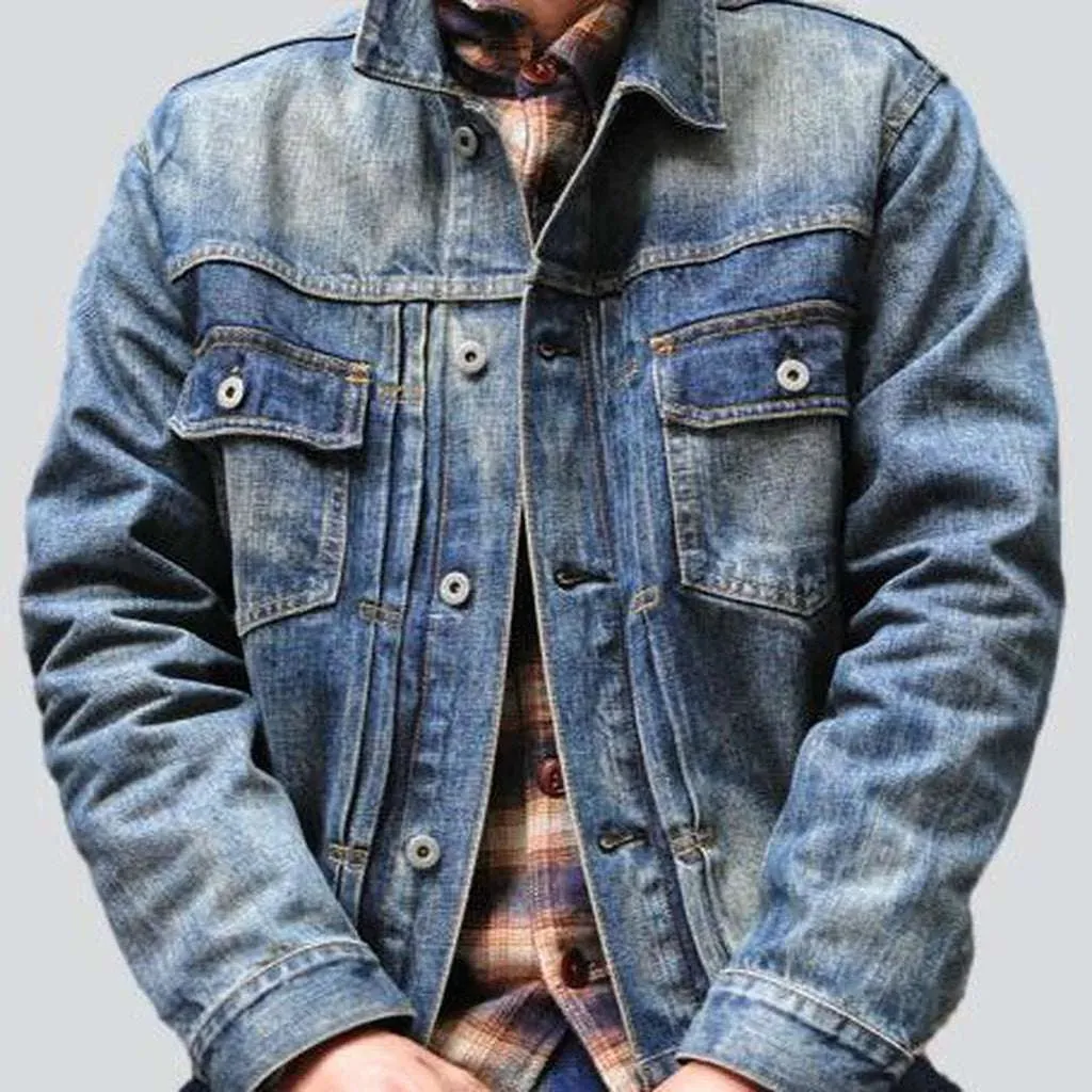 Premium men's vintage denim jacket