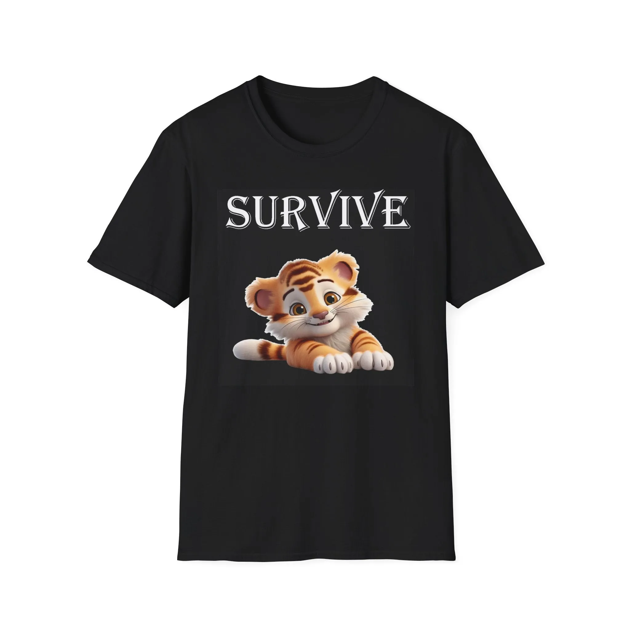 Princess Grace  Survive Animal Graphic Unisex Softstyle T-Shirt   Cute Tiger Design