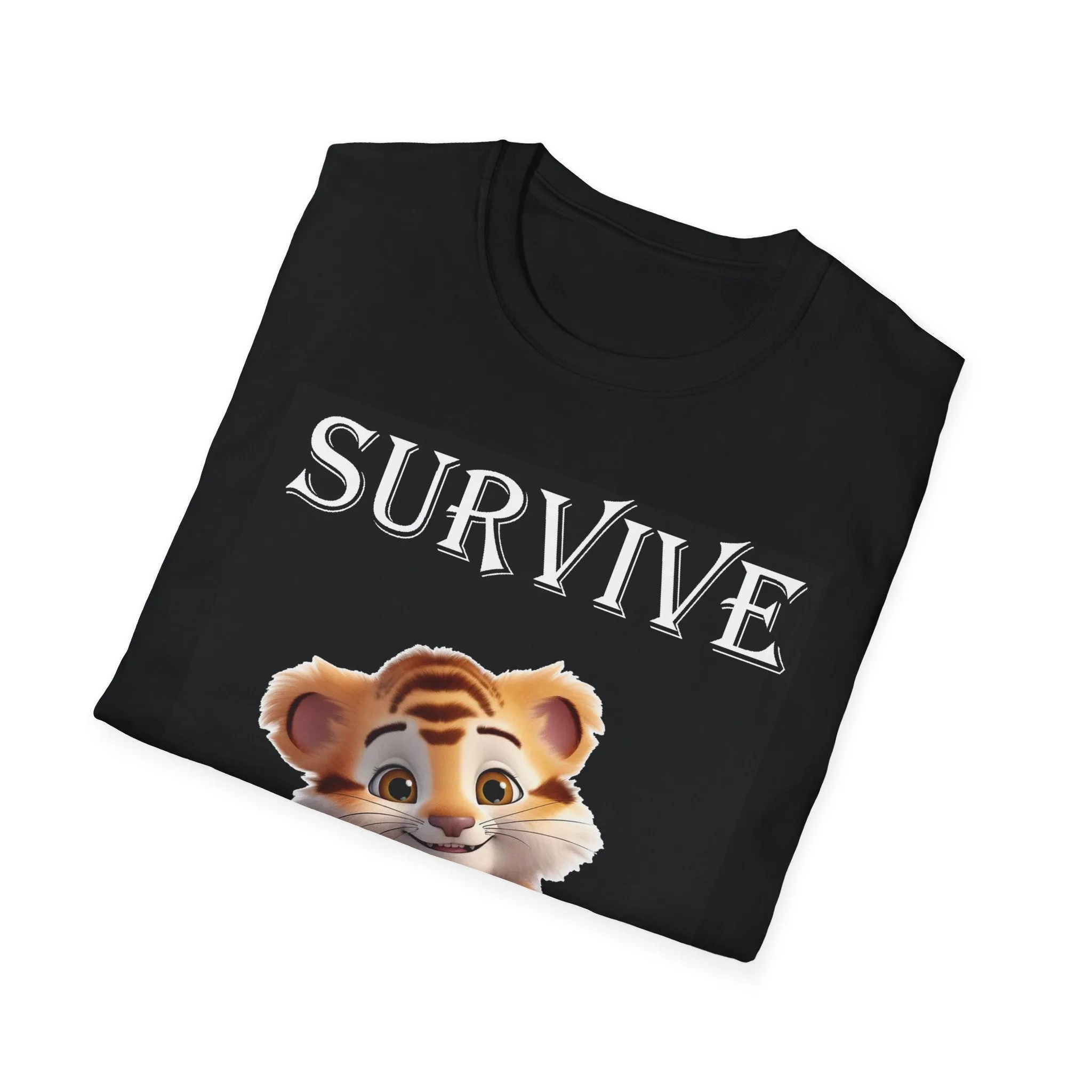 Princess Grace  Survive Animal Graphic Unisex Softstyle T-Shirt   Cute Tiger Design