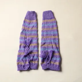 Purple - Kumaun Hand Knitted Woolen Leg Warmer 86