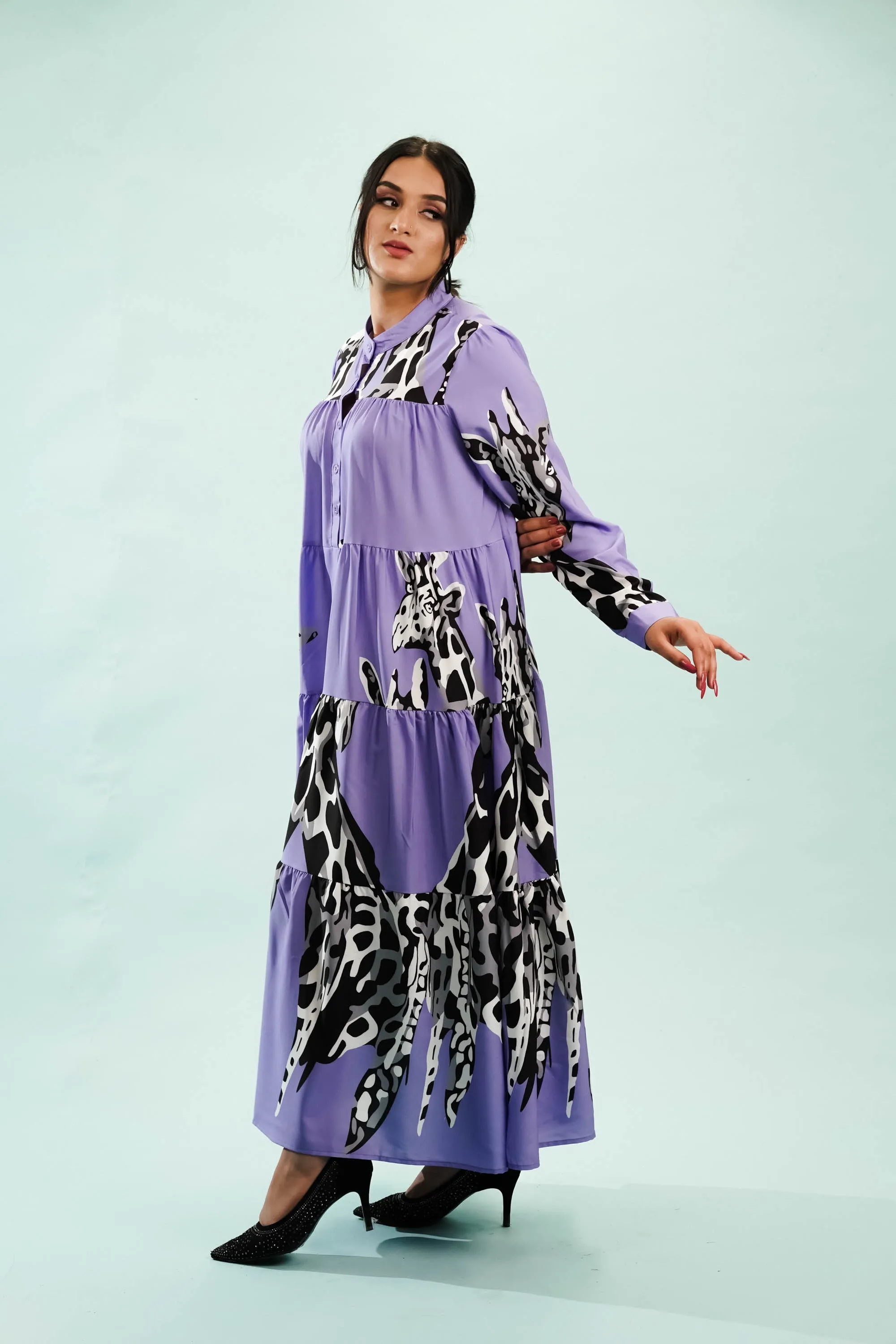 Purple Safari Tier Dress