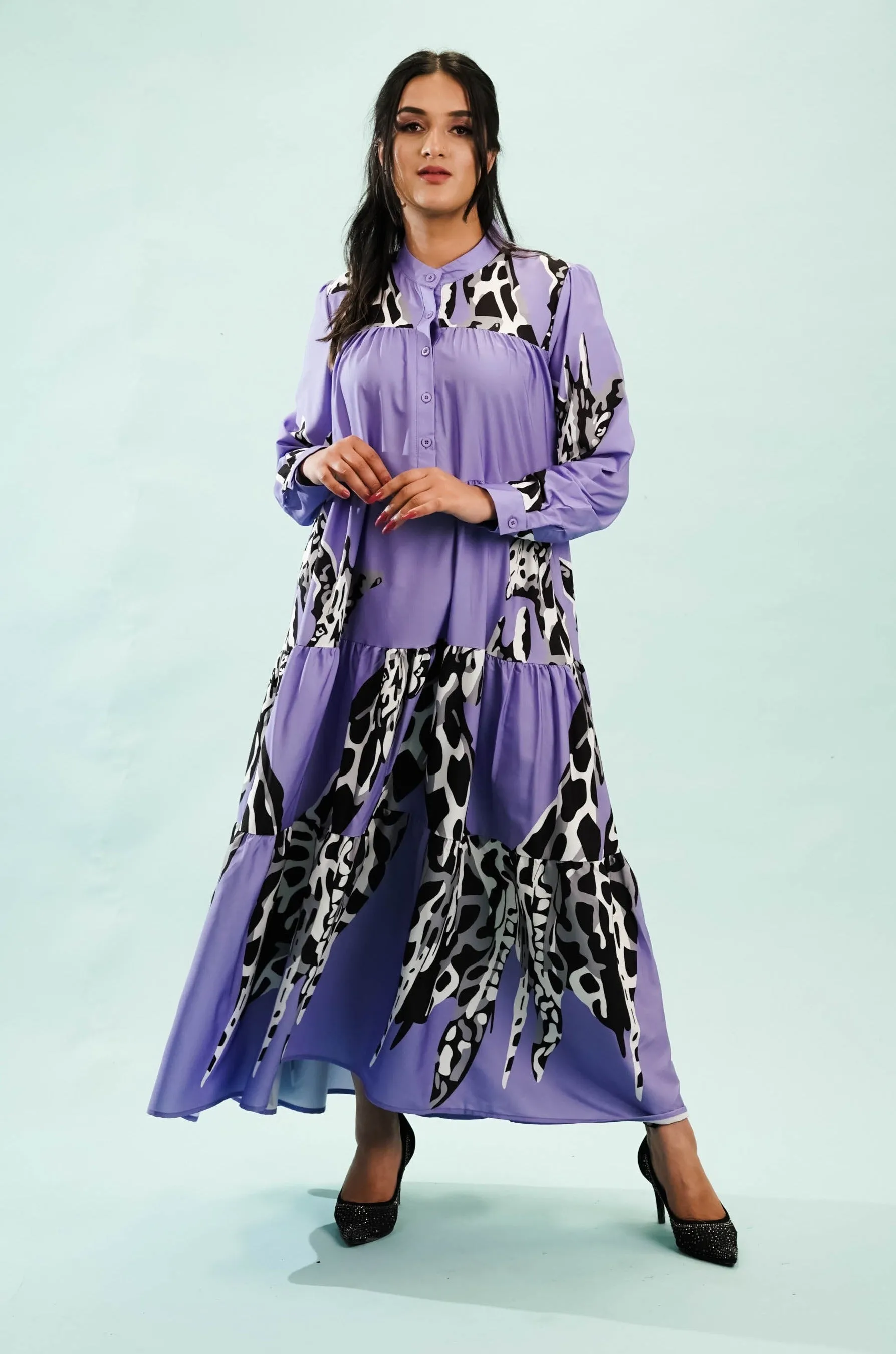 Purple Safari Tier Dress