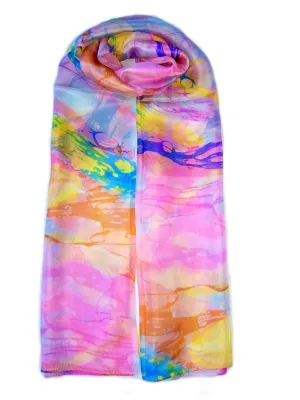 Rainbow Range| Large Silk Scarf Pink Delight