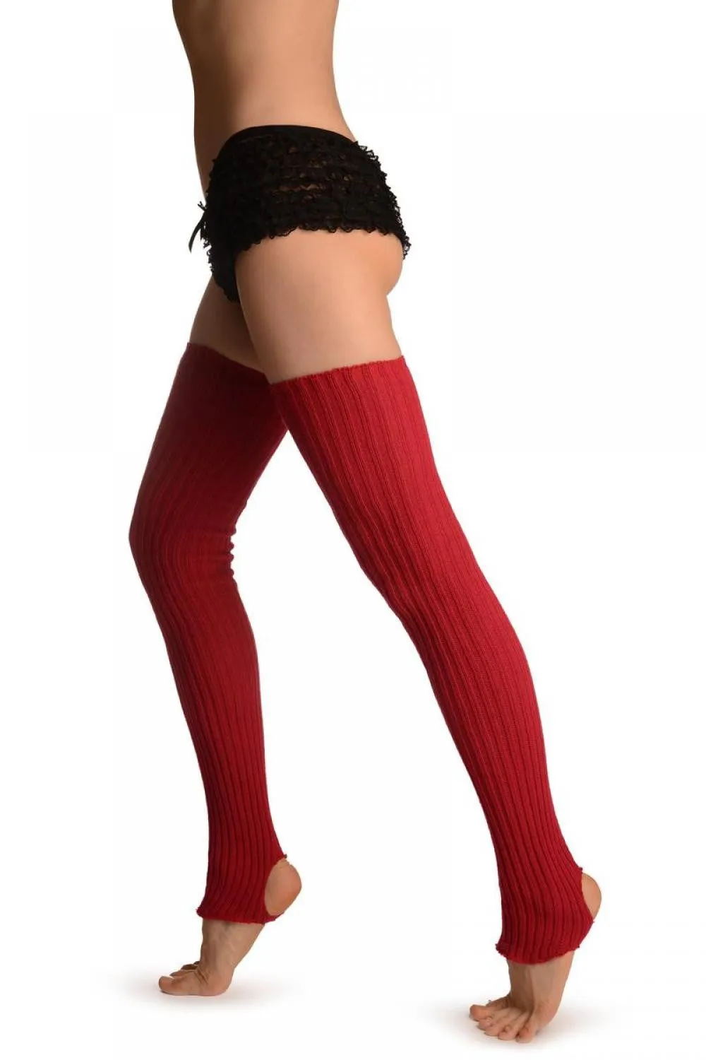 Raspberry Red Stirrup Dance/Ballet Leg Warmers