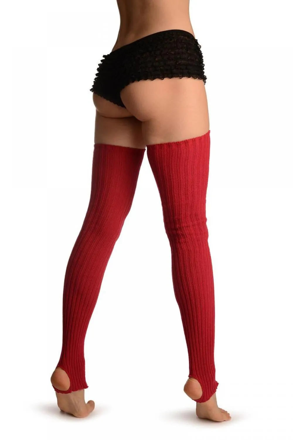 Raspberry Red Stirrup Dance/Ballet Leg Warmers