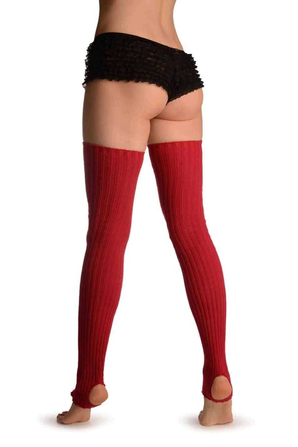 Raspberry Red Stirrup Dance/Ballet Leg Warmers