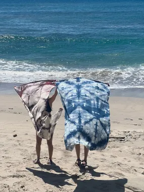 Raw Silk Beach Throw in Indigo