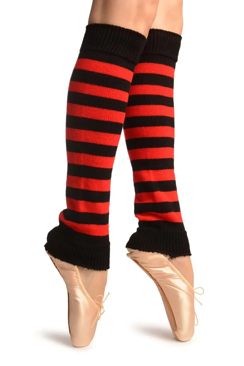 Red & Black Stripes Dance/Ballet Leg Warmers