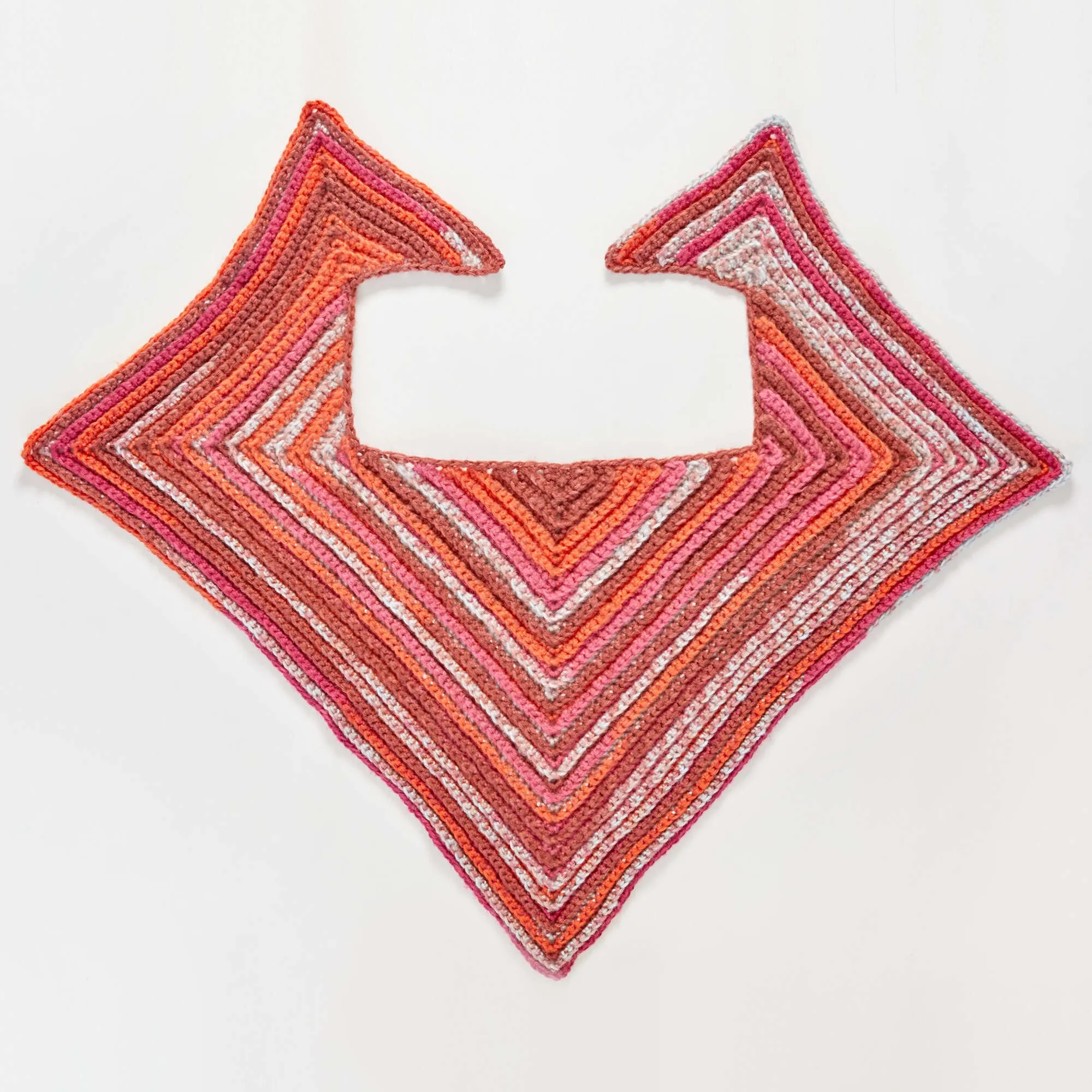 Red Heart Crochet Sunset Mitered Shawl