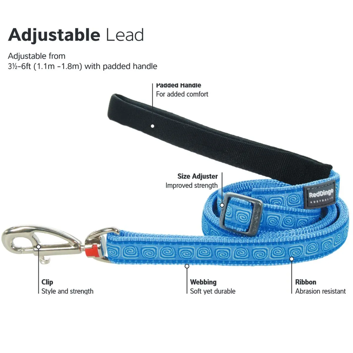 Reflective Bones Dark Blue Dog Leash