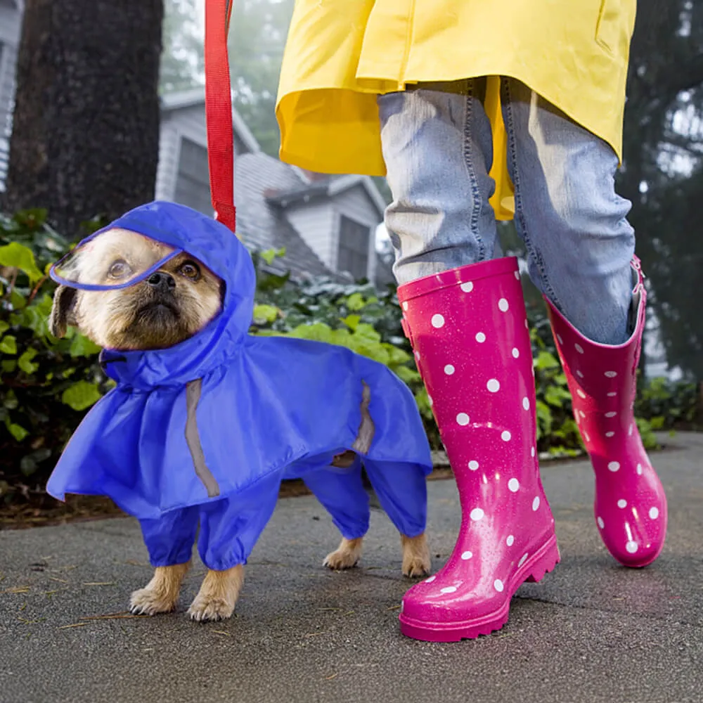 Reflective Windproof And Waterproof Hooded Dog Cape Raincoat