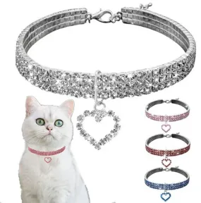 Rhinestone Pearl Necklace Dog & Cat Collar | Elegant Pet Jewelry with Sparkling Pendant