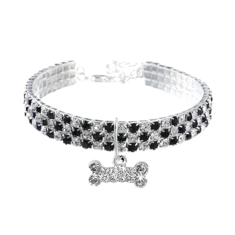 Rhinestone Pearl Necklace Dog & Cat Collar | Elegant Pet Jewelry with Sparkling Pendant