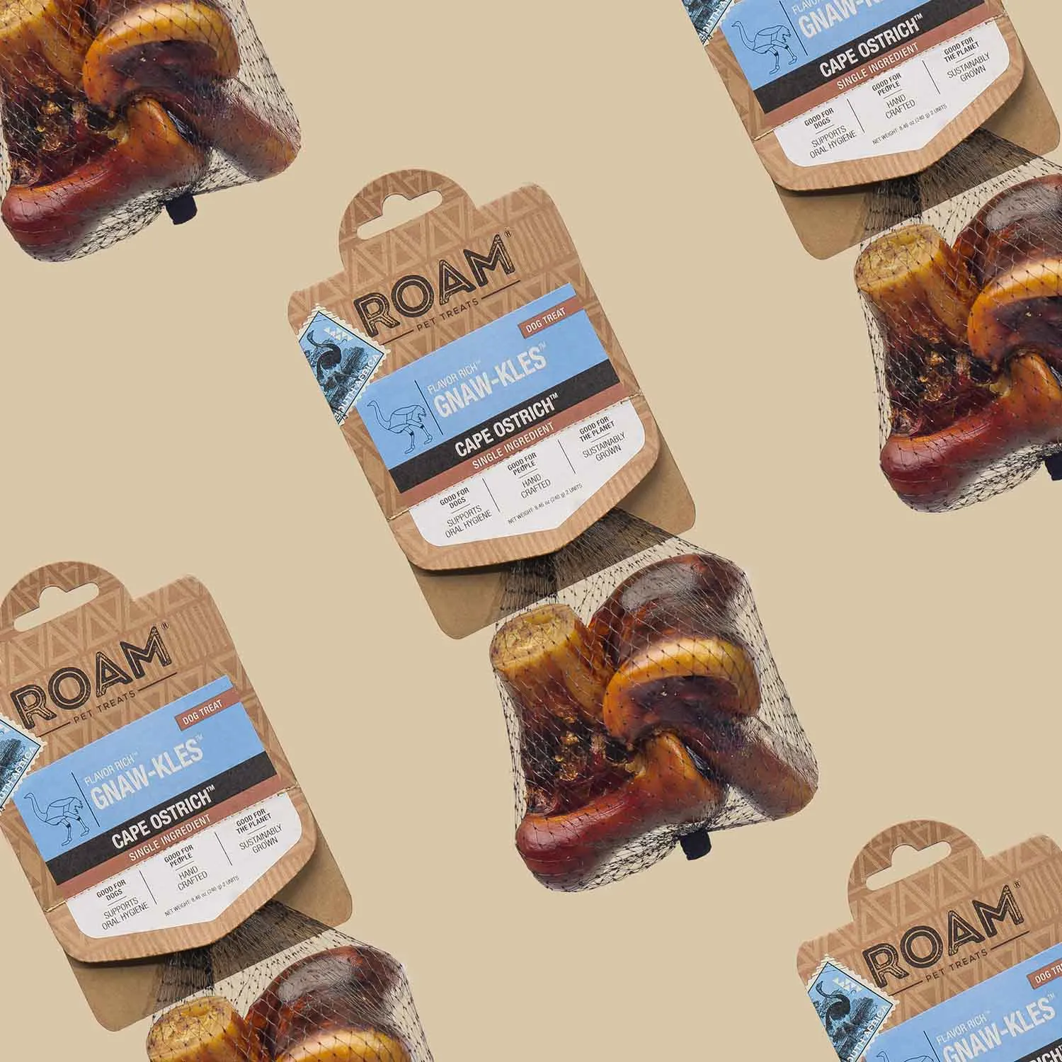 Roam Dog Treats Gnawkle Cape Ostrich