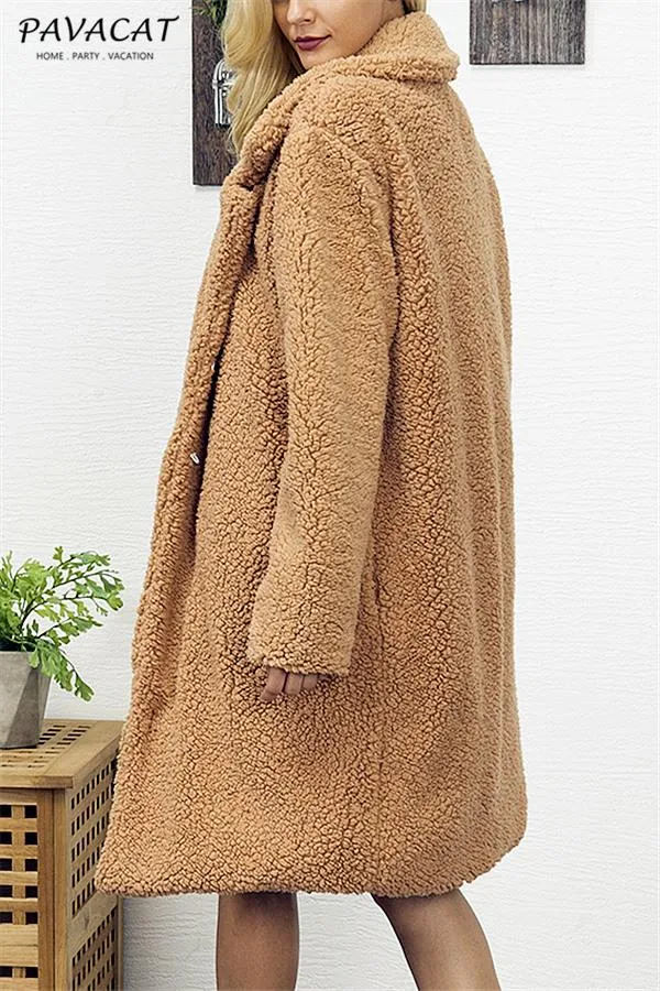 Round the 70's World Wool Blend Coat - Khaki