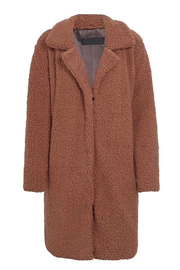 Round the 70's World Wool Blend Coat - Khaki