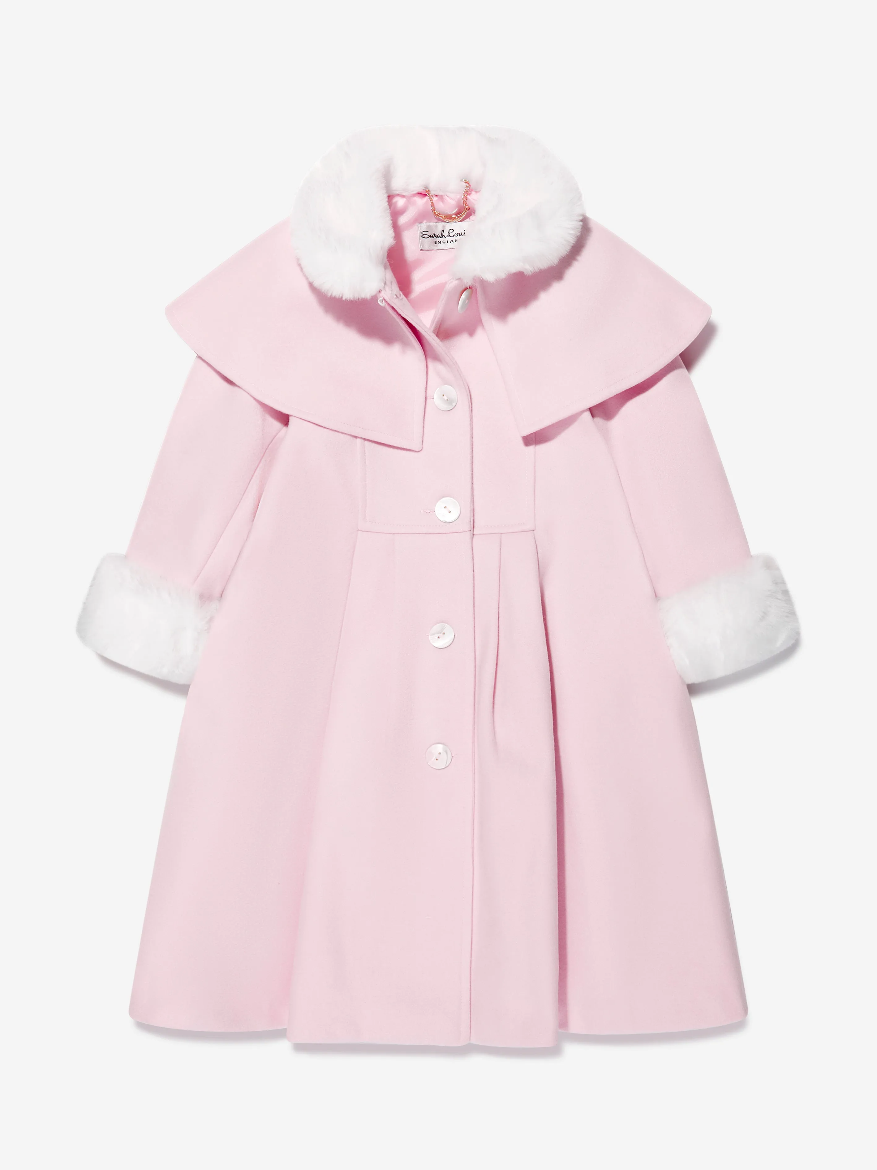 Sarah Louise Girls Coat And Hat Set in Pink