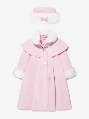 Sarah Louise Girls Coat And Hat Set in Pink